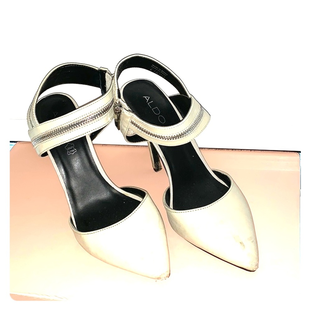 ALDO STRAPPY ZIPPER POINTED TOE HEEL